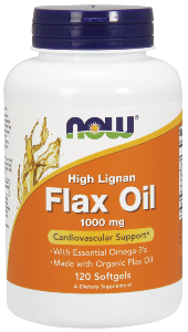 Unrefined NOW High Lignan Flax Seed Oil is an optimal dietary supplement that is an excellent vegetarian source of Omega-3 faty acids..